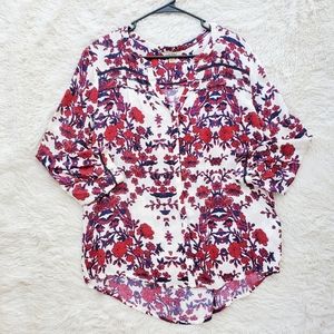 Lucky Brand Floral Button Front Blouse‎